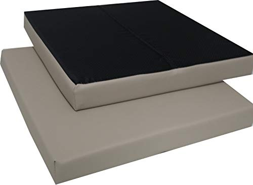 2 er Set Stuhlkissen Bankkissen Sitzkissen Sitzpolster Stuhlpolster Dekokissen 40 x 40 cm Kunstleder antirutsch (beige)