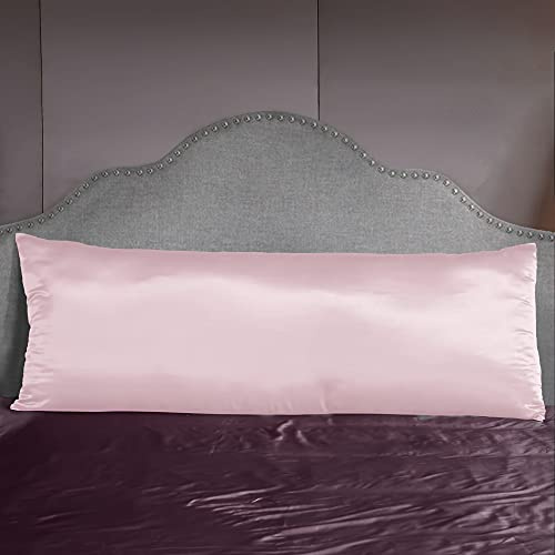 THXSILK Seide Seitenschläferkissen Bezug 40x145, 100% Reine Seide Schwangerschafts Kissenbezug, Seide Bezug für Ganzkörperkissen, Bezauberndes Rosa