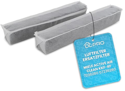 DL-pro 2x Geruchsfilter kompatibel mit Miele Active AirClean 7236280 KKF-RF Aktivkohlefilter Kohlefilter Luftfilter Filter gegen unangenehme Gerüche im Kühlschrank Kühl-GefrierKombination