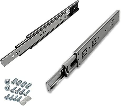 SOTECH 1 par fullutdrag Lådskenor KV-45-H45-L550-SE-MS 550 mm självstängande, max. belastning 45 kg, Låddragare inkl. skruvsats