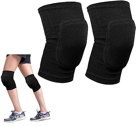 Genouillère, Anti-Crash Genouillère, Genouillères de Danse Douces, Élastique Genou Protection Genouillères Unisexe, Genouillères de Qualité Supérieure en Tissu Respirant pour Sport Danse Yoga Noir