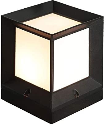 Außenbereich Pfostenleuchten Quadratische Außenleuchten for Pfostenkappen Würfel Wasserdichte Säulenleuchte Zaun Deck Garten Säule Lichter mit Acryl Schatten for Patio Landschaft Straße Laterne