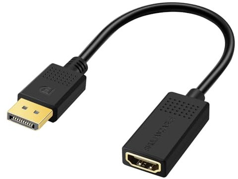 SHULIANCABLE 4K Adattatore Displayport a HDMI, DP (Display Port) maschio a HDMI femmina Convertitore per 4K TV HDTV Monitor Proiettori Portatili e Altri (15CM)