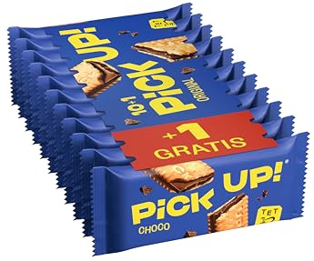 PiCK UP! Original (11 x 28 g), Keksriegel mit knackiger Milchschokoladentafel zwischen zwei knusprigen Keksen, der Snack für unterwegs, Multipack mit 10 + 1 gratis