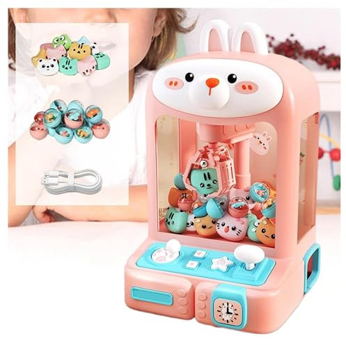 ARTSIM Candy Grabber ， Candy Grabber avec Lumières Et Musique,30 Peluches Et 10 Gashapons ， Machine à Bonbons pour Les Cadeaux d'anniversaire De Noël,Rabbit