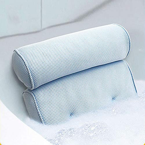 MyrRhe Wasserdichtes Badewannenkissen zur Unterstützung von Nacken und Rücken in Blau, 35,5 * 33 * 10 cm