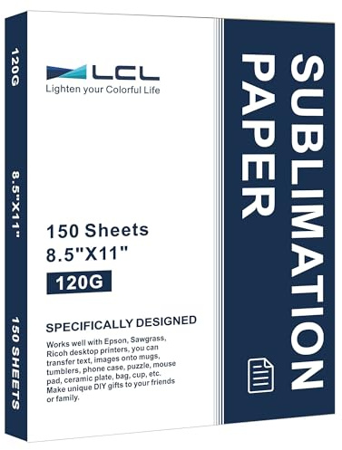 LCL Sublimation Paper 8.5 x 11 inches 216 x 280 cm- 150 Sheets Sublimation Paper 120g Compatible with EPSON Brother Sublimation Printer Ink Heat Press