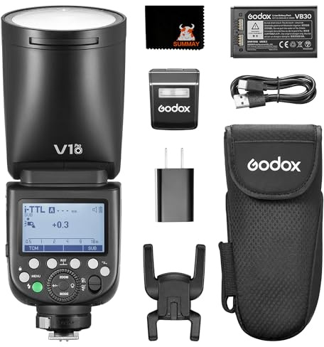 Godox V1 V1Pro O Flash Kit per fotocamera Olympus Panasonic TTL Speedlight, 2.4G Wireless, HSS 1/8000s, Sub Flash staccabile SU-1 per fotocamera Olympus Panasonic