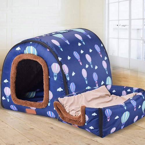 Hundehütte, extra groß, Größe XL, XXL, warm, Jumbo-Angstlinderung, beruhigendes Iglu, für drinnen und draußen, waschbar, geräumig, bequem, Unterschlupf für große Hunde, XXL 92 x 68 x 72 cm