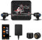 VSYSTO WiFi Motorrad Dashcam,Kabelgebundener OLED Display Controller, HD 1080P SONYIMX307,150 ° Weitwinkel Front und Rückfahrkamera,Parküberwachu,Reifendrucksensoren, Wasserdichtes GPS