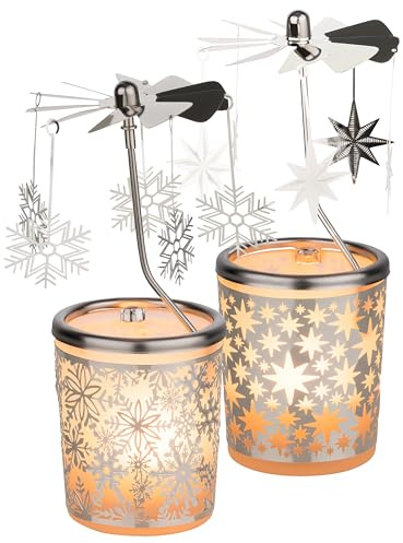 Vindljus set snöflinga och stjärnor