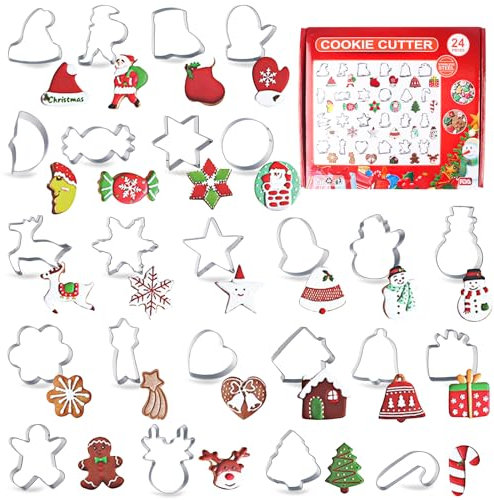 Gxhong Formine Biscotti Natale Acciaio Inox, Stampini Biscotti Natale, Mini Tagliabiscotti Natalizi, Christmas Cookie Cutter Set, Set Tagliabiscotti Piccoli, Per Biscotti Natalizi Cioccolatini Dolci
