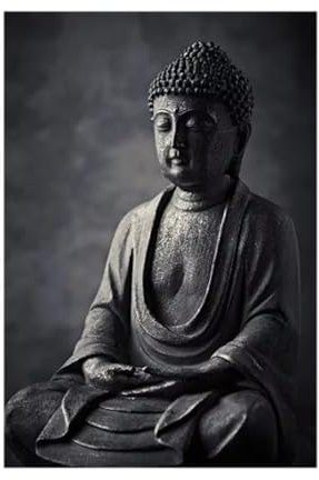 Leinwandbild schwarzer Buddha Leinwanddrucke Leinwandgemälde an der Wand Wandkunst Bilder für Schlafzimmer Heimdekoration 50x70cm ungerahmt