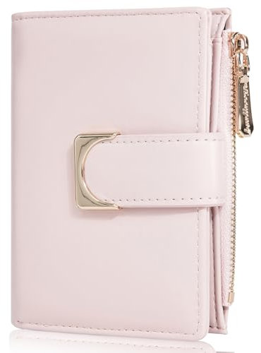 shiwuershi Geldbeutel Damen，Portemonnaie Kleine Brieftasche Geldbörse，Geldbörse mit Kartenfächern，stylisches kleines Portemonnaie (Rosa)