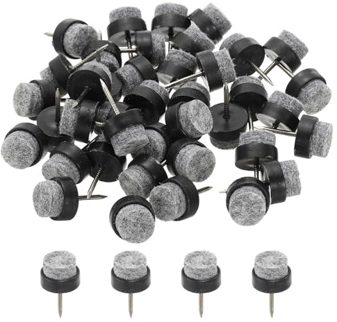 PATIKIL 14 mm Nail-on Felt Pads, 40 Pcs Round Felt Furniture Sliders Pads Heavy Duty Floor Protectors for Wooden Chair Sofa Cabinet Table Leg Feet Hardwood Floors, Black