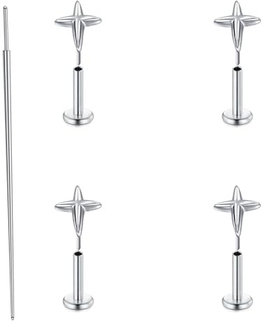 MODRSA 20G Tragus Piercing Silber Gold - Herz/Schmetterling/CZ/Stern-Design für Helix/Konch/Medusa Piercing, 6MM Flash Back - Hypoallergener Ohrschmuck für Damen