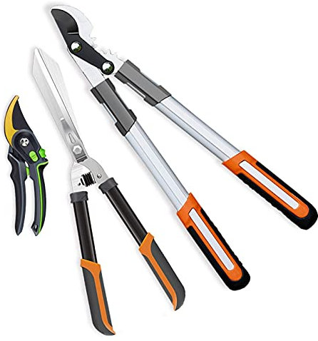OLSKFUH Hzydd Juego De 3 Tijeras De Podar, Tijeras para Setos, Tijeras para Ramas Altas, Juego De Herramientas De Poda, Herramienta Manual para Tijeras para Césped Y Cortadores De,3pcs Set