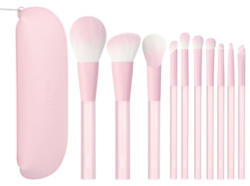 MSQ 10 Stück Pinselset Makeup Professionelles Make up Pinsel set Rose Kristall Kosmetik Pinselset Puder Foundation Lidschatten Concealer Eyeshadow Schmink Pinsel