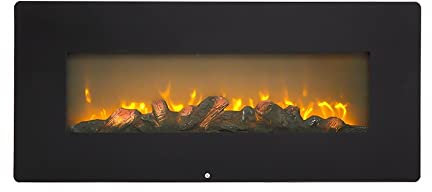 ADYHBFGT caminetti elettrici con riscaldatore 42 Pollici 1400W Camino da Parete Sospeso Filo di Riscaldamento in Legno Finto Monocolore con Piccolo Telecomando Camino a Vapore acqueo