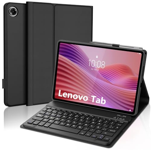 FOGARI Funda Teclado para Lenovo Tab 10.1 2025 | Español Ñ Teclado Bluetooth Magnético Desmontable para Tablet Lenovo 10.1 2025 TB-311FU, Negro