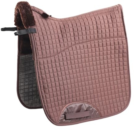 Merauno Almohadilla de piel sintética para silla de montar a caballo, manta completa Numnah Saddlecloth cuadrada con columna vertebral transparente de alta marchitura para montar a caballo, absorción