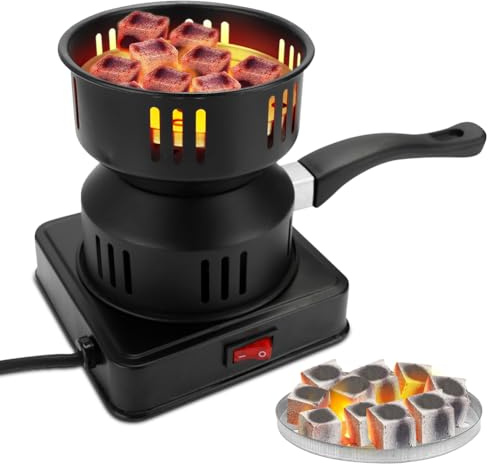 Tutamaz Allume-charbon, allume-charbon, cuisinière, allume-charbon, barbecue avec long câble 450-600 W, accessoires pour barbecue à charbon électrique, poêle à charbon, barbecue à charbon avec poignée