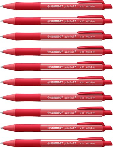 STABILO - Druck-Kugelschreiber - pointball colorful - 10er Pack - rostrot