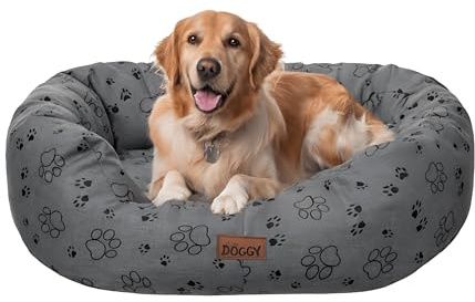 Bjird Oval Hundebett Grosse Hunde Wasserdicht - Hundedecke Sofa, Hundebett Mittelgroße Hunde - Waschbares Hundesofa - Oeko-Tex Hundekissen Dog Bed 114x94 cm Graphit 3D XXL