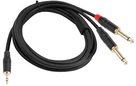 NVOQILIN Cavo stereo a canale singolo per amplificatori e mixer per amplificatori, 1 m, 2 m, 3,0 m, 3,5 mm, 1/8 maschio a 6,35 mm maschio