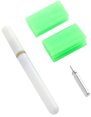 Mikinona Canna da Pesca con Luce a Forma di Bastone Elettronico da 7,7 Cm 6,5 Batteria Verde, Bastone Luminoso per Pesca Notturna in Mare con Fibbie per Canna