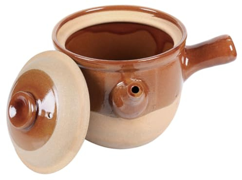 Gadpiparty Casserole Argile pour Médecine Traditionnelle Chinoise Pot Terre Cuite Haute Température Cuisson Au Feu Ouvert Casserole à Ragoût avec Bec Verseur Pot à Soupe pour Infusion et