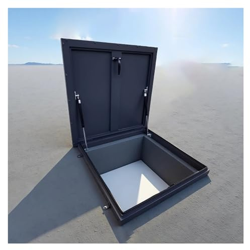Portello in acciaio chiudibile a chiave, porta di accesso con copertura antipioggia, puntoni a gas e maniglia per ispezioni domestiche e commerciali