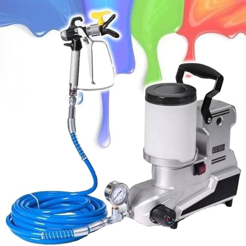 Spruzzatore Di Vernice Airless Portatile Da 1600W, Pistola A Spruzzo Da Parete, Spruzzatore Di Vernice Da 2,5L/min, Con Serbatoio 2L E Tubo Alta Pressione, Risparmio Sui Costi