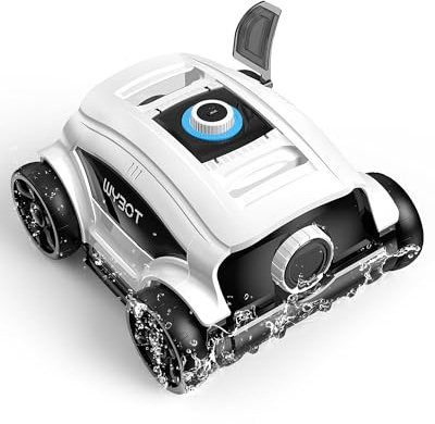 WYBOT Osprey 300II Robot Piscine, Aspirateur Piscine sans Fil avec Batterie,Stationnement Automatique,Nettoyeur Piscine pour Piscines Hors Sol 100 m²,Buse Réglable,120 Min (Noir Blanc)