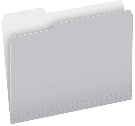 Pendaflex Cartelle portadocumenti bicolori, formato lettera, taglio 1/3, grigio, 100 per scatola (152 1/3 GRA)