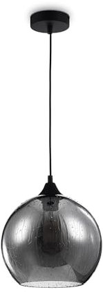 Maytoni Moderne Pendelleuchte Bergen 1XE27 excl. Schwarz aus Glas, Metall Energieeffizient 60W für Küche, Schlafzimmer, Wohnzimmer, Esszimmer, Lobby