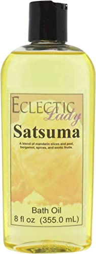 Satsuma Bath Oil - Scented Body Oil - Relaxing & Moisturizing Bathing Oil - Fragrance Body Oil For Dry & Rough Sensitive Skin - 8 oz