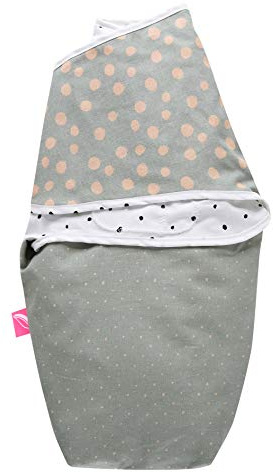GANZKÖRPER-PUCKTUCH/STRAMPELSACK/WICKELTUCH von Motherhood, 100% naturreine Baumwolle - Kleckse apricot