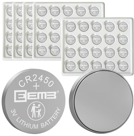 EEMB Batterien CR2450 3V Lithium Knopfzellen/CR 2450 Knopfbatterien (3V, 100-er Pack)