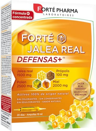 Forté Pharma Jalea Real Defensas+ 20 Ampollas Defensas con Polen y Própolis | Jalea real con polen, própolis, miel y vitamina C para apoyar las defensas y favorecer energía y vitalidad diaria.