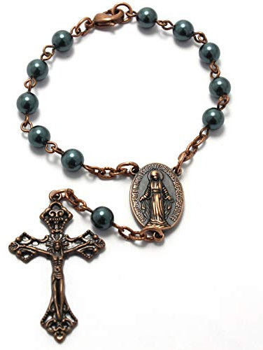 Taschen-Rosenkranz, Auto-Rosenkranz, Kupfer, Simple Crucifix, Kupfer