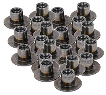 MroMax M10 12mm 30 pezzi dado a T con testa piatta, foro per chiodo, dado a T in acciaio al carbonio con base tonda, avvitabile