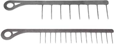 Kirschner Metallbau WurstKamm Wurstwender Edelstahl Wurst Grillzange Wursthalter Grillguthalter Bratwurst Rostbratwurst Grillzubehör Grillgadget Geschenk (Mini 8er, Mini 16er, Maxi 8er)