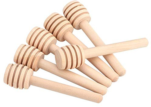 Atyhao 50 Stück 8 cm Honiglöffel, Stäbchen aus Naturholz, für Haushalt, tragbar, für Marmelade, Honigspender