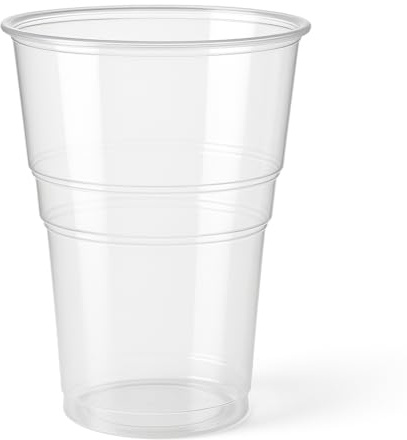Karrma Ltd 50 x Plastic Pint Glasses, Clear | Beer Cups, Party Supplies, Festival, Wedding, BBQ Catering, Events, Cold Drinks