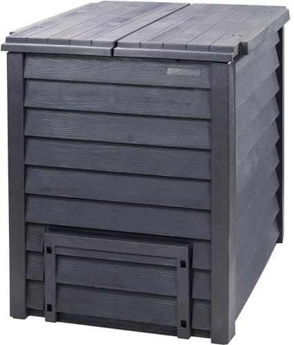 GARANTIA Thermo-Wood Komposter 600 Liter anthrazit-braun - Komposter Garten, Schnellkomposter, Abfall & Recycling, Biomüll, Komposteimer, Garten, Thermokomposter, Garten, Kompost, Biotonne