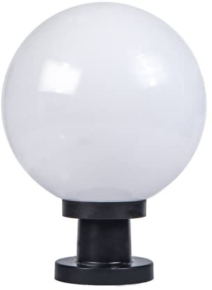 SixYi Exterior IP65 Impermeable Poste de jardín Luz Moderna Columna industrial Lámpara Globo esférico Bola Pilar Linterna Patio Paisaje Iluminación E27 Valla externa Cubierta Lámpara de mesa