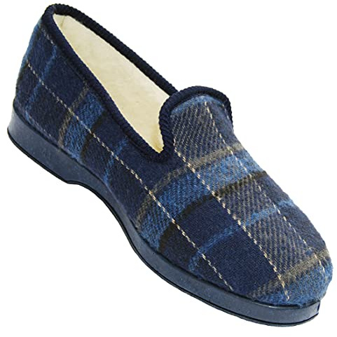 Cachalo Pantoufles T42 AngusBoyd Charentaises pour homme - Dessus lainage - semelles en gomme et intérieur 100% mouton