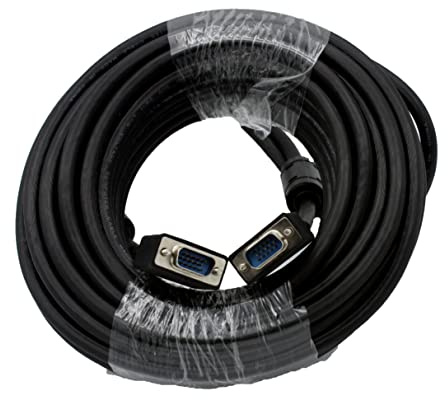 D.Square VGA-auf-VGA-HD15-Kabel, Stecker auf Stecker, kompatibel mit Anschluss zum Übertragen von analogen Video-Signalen von Computern, Laptop, Monitor, Fernseher, Projektor (20 m)