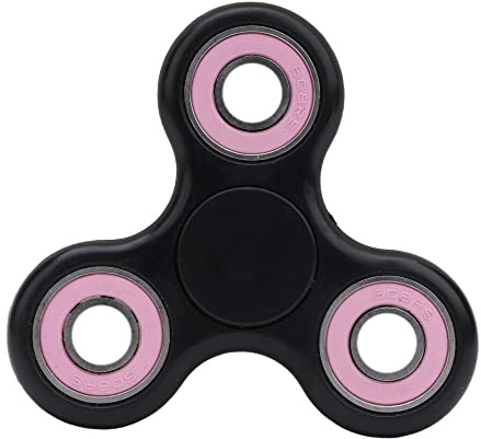 Toyland® Fidget Hand Spinner – Linderung von Stress und Angst (Schwarze und rosa Ringe)